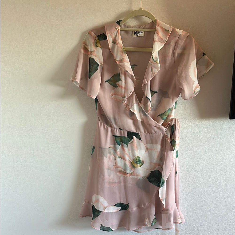 Show Me Your MuMu Pink Flutter Sleeve Sundress